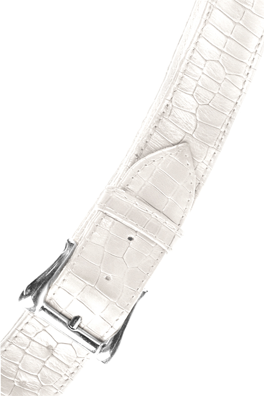 Off white women's dress belt, matching pumps and bags. Made to measure. Top view - Florence KOOIJMAN